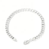 925 Sterling Silver Classic Cable Hollow Chain Bracelet for Men