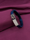 Zaviraa Trishul Signature 925 Silver Cobalt Stretchable Band