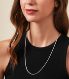 925 Sterling Silver Snake Chain Necklace – Smooth Minimal Silver Chain for Women & Men | Zaviraa