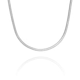 925 Sterling Silver Snake Chain Necklace – Smooth Minimal Silver Chain for Women & Men | Zaviraa