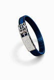 Zaviraa Trishul Signature 925 Silver Cobalt Stretchable Band