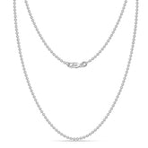 925 Sterling Silver Ball Bead Chain Necklace – Minimal Silver Chain for Women & Men