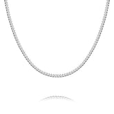 925 Sterling Silver Classic Curb Chain Necklace – Polished Link Silver Chain for Women & Men | Zaviraa