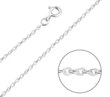 925 Sterling Silver Cable Chain Necklace – 1.3mm Minimalist Silver Chain for Women & Men