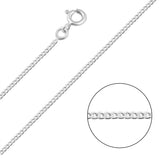 925 Sterling Silver Curb Chain Necklace – Classic Flat Link Silver Chain for Women & Men | Zaviraa