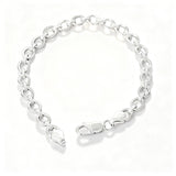 925 Sterling Silver Classic Round Link Chain Hollow Bracelet for Men
