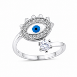 Evil Eye Ring | Minimal 925 Silver Nazar Protection Ring | 925 Sterling Silver Evil Eye Jewellery | Zaviraa
