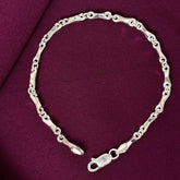 925 Sterling Silver Fancy Bar Link Bracelet for Men