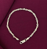 925 Sterling Silver Fancy Bar Link Bracelet for Men