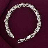 925 Sterling Silver Woven Byzantine Hollow Chain Bracelet for Men