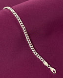 925 Sterling Silver Classic Cable Hollow Chain Bracelet for Men