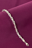 925 Sterling Silver Woven Byzantine Hollow Chain Bracelet for Men