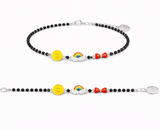 Kids Smiley Rainbow Bow Nazariya Bracelet – 925 Silver