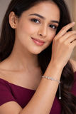 925 Sterling Silver Bow Bracelet for Women | Elegant CZ Studded Ladies Bracelet