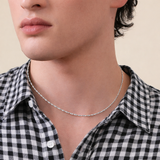 925 Sterling Silver Rope Chain Necklace – Minimal Twisted Silver Chain for Women & Men