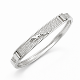 925 Sterling Silver CZ Designer Kada for Men | Premium Silver Bracelet