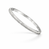 Men’s 925 Sterling Silver Engraved Pattern Kada | Textured Designer Bracelet for Men