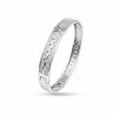 925 Sterling Silver CZ Designer Kada for Men | Modern Pattern Bracelet