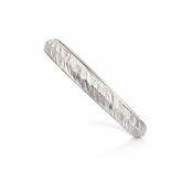 Men’s 925 Sterling Silver Cut Pattern Kada | Faceted Engraved Designer Bracelet for Men