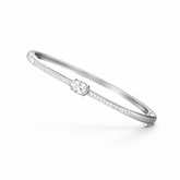 Sterling Silver Solitaire CZ Designer Bracelet Kada for Women