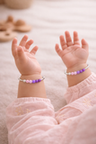 925 Sterling Silver Kids Kada Bangles with Purple Beads – Pair