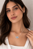 925 Silver Evil Eye Necklace for Women | Blue Nazar Protection Sterling Silver Jewellery