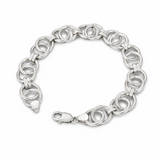 925 Sterling Silver Interlocking Ring Link Men’s Bracelet