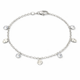 925 Sterling Silver Leaf Charm Anklet for Women