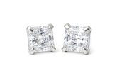 925 Sterling Silver Princess Cut Solitaire Stud Earrings for Women | Square CZ Diamond Earrings | Zaviraa