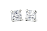 925 Sterling Silver Princess Cut Solitaire Stud Earrings for Women | Square CZ Diamond Earrings | Zaviraa