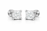 925 Sterling Silver Princess Cut Solitaire Stud Earrings for Women | Square CZ Diamond Earrings | Zaviraa