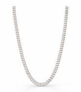 Men’s 925 Sterling Silver Cuban Chain | Solid Curb Link Silver Chain for Men