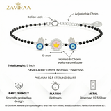Kids Crown Evil Eye Nazariya Bracelet ā 925 Silver