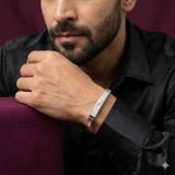 925 Sterling Silver CZ Designer Kada for Men | Premium Silver Bracelet