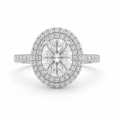 Zaviraa Rose Cut Oval Moissanite Halo Engagement Ring for Women – 925 Sterling Silver Vintage Antique Style Ring | Elegant Proposal Ring