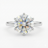 Zaviraa 6.50 CT Portuguese Cut Moissanite Engagement Ring for Women β 925 Sterling Silver Solitaire Ring with Six Claw Tulip Setting | Luxury Proposal Ring