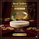 Zaviraa Dhan Yog Bracelet for Wealth & Prosperity | Natural Citrine Tiger Eye Pyrite Green Aventurine Crystal Bracelet | Lucky Beaded Bracelet for Men & Women
