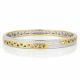 925 Sterling Silver Two Tone CZ Kada for Men | Designer Silver Bracelet