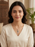 Zaviraa Divine Mor Pankh & Bansuri Silver Pendant with Chain