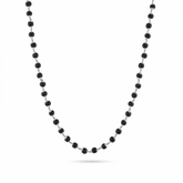 Zaviraa 925 Sterling Silver Karungali Malai for Men (7–8MM) | Natural Ebony Wood Beads Mala | Dual Silver Wire Design Cap | Pure Chandi Spiritual Necklace