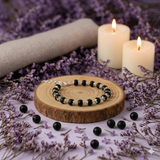 Zaviraa 925 Sterling Silver Karungali Bracelet for Men & Women | 7–8MM Natural Ebony Wood Beads | Silver Capping with Extension Chain | Pure Chandi Spiritual Jewellery