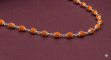 Zaviraa 925 Silver Rudraksha Mala (5.5MM Beads) | Delicate Natural Rudraksh Necklace for Men & Women | Pure Chandi Spiritual Jewellery | Minimal Daily Wear