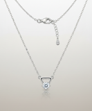 925 Sterling Silver Triangle Solitaire Pendant Necklace with Chain for Women