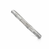 Men's Silver Geometric Engraved Striped Kada | Zaviraa