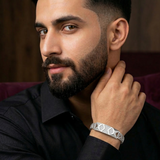Gents Silver Geometric Kada Zaviraa 2