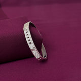 Men's 925 Silver CZ Modern Pattern Designer Kada | Zaviraa