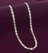 Gents Silver Long Rectangular chain Zaviraa 1