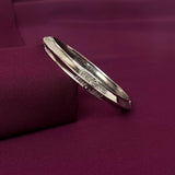 Silver Om Kada with CZ Stones | 925 Sterling Silver | Zaviraa