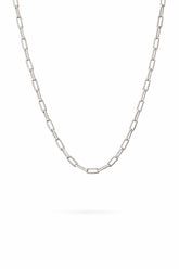 Men's 925 Silver Rectangular Link Paperclip Chain | Zaviraa