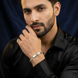 Men’s Silver Minimal Segmented Kada | Sleek Design | 925 Sterling Silver